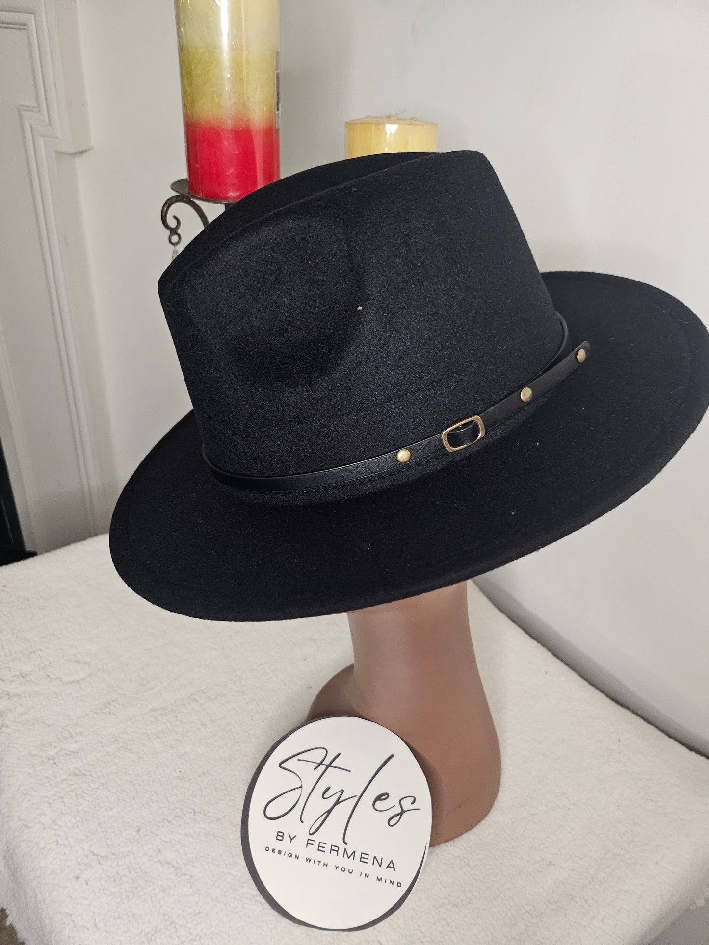 Wide Brim Fedora (Black)
