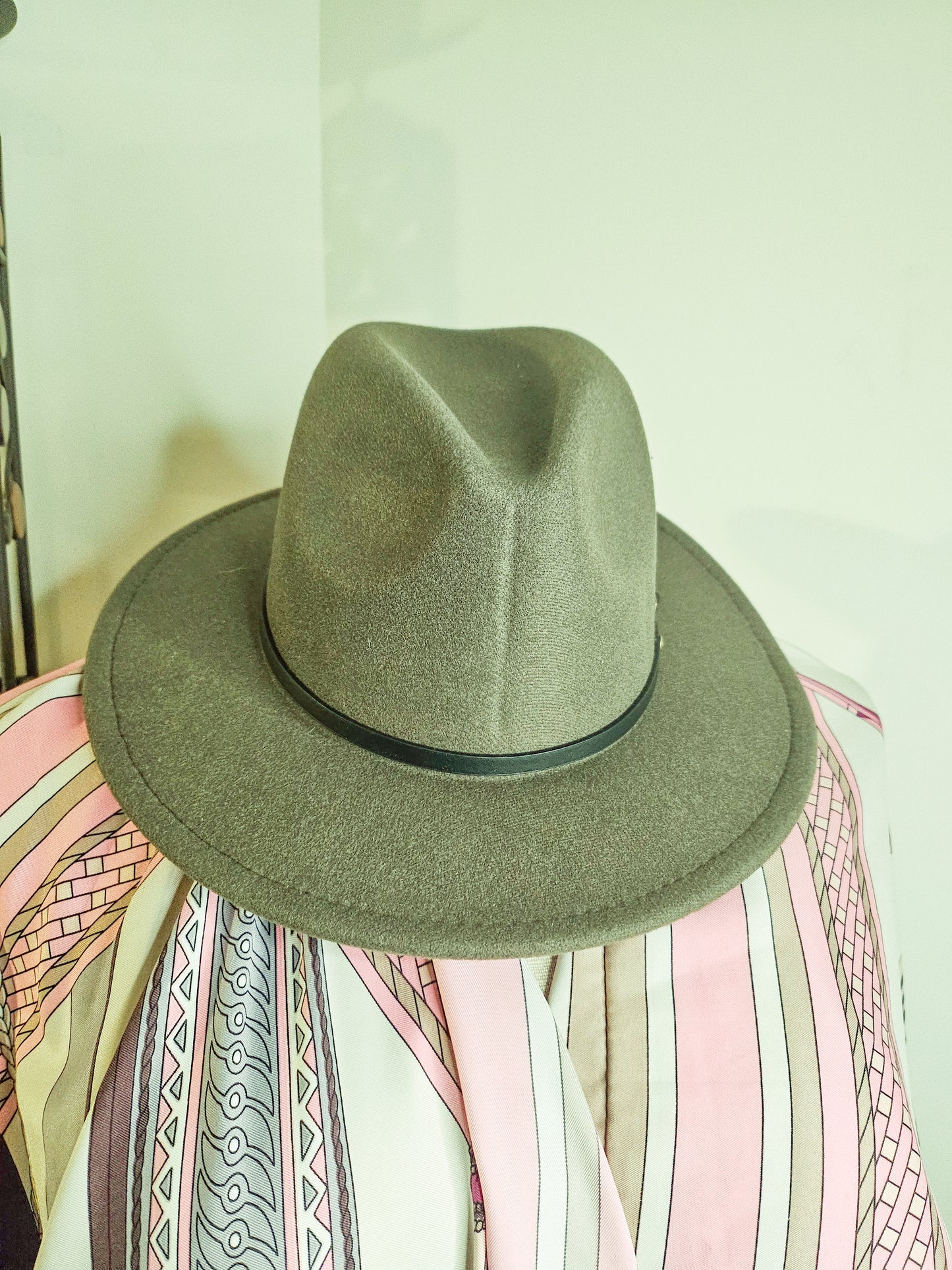 Wide Brim Fedora (Army Green)