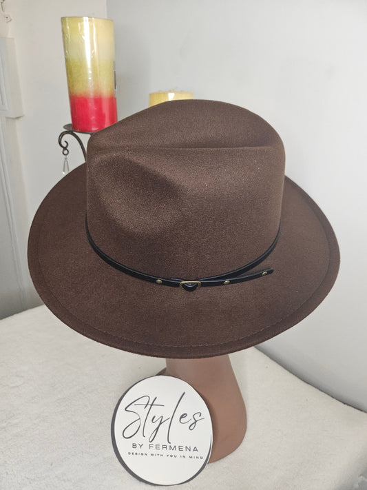Wide Brim Fedora (Brown)